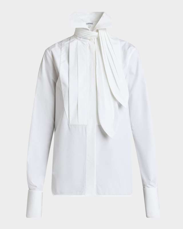 Neck-Tie Poplin Blouse